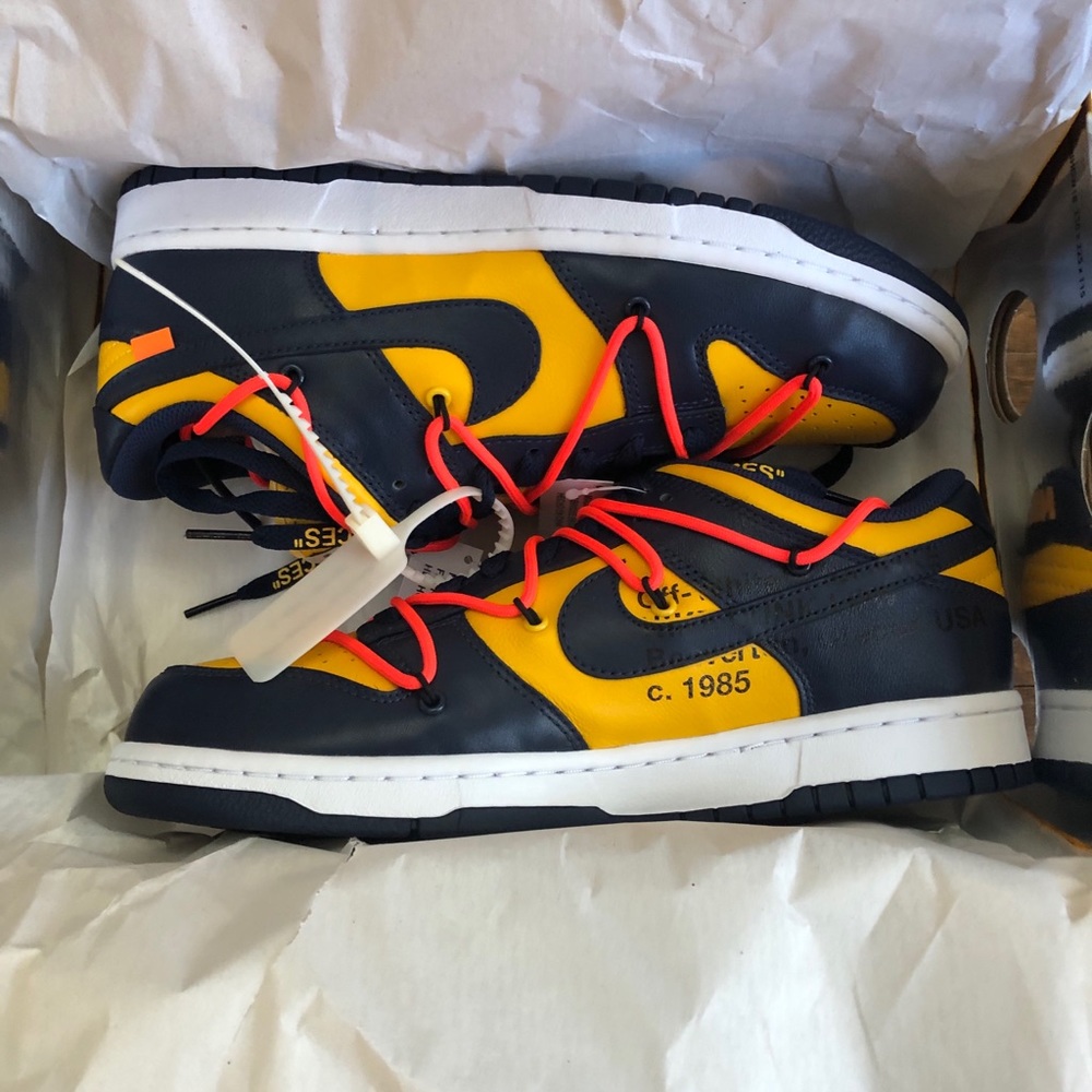 Off-White Nike Dunk Low University Gold/Navy